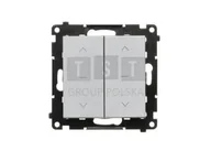 Wyłączniki światła i elektryczne - Kontakt Simon Przycisk żaluzjowy podwójny 1-0-2 Simon 55 - aluminium mat - miniaturka - grafika 1