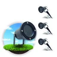 Lampy ogrodowe - ZESTAW 3x Lampa ogrodowa PORTO + 3x żarówka GU10 3W premium ZIMNA - miniaturka - grafika 1