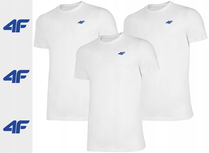 Koszulka Męska 4f Zestaw 3 Szt. Tz04 T-shirt Podkoszulek Na Co Dzień M