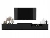 Szafki RTV - Nowoczesna Wisząca Szafka Rtv Glamour Komoda Rtv Czarny Mat Glamour 300 cm - miniaturka - grafika 1
