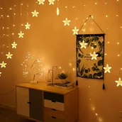 Oświetlenie świąteczne - Kurtyna świetlna LED lampki choinkowe gwiazdy XXL - miniaturka - grafika 1