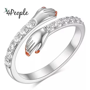 Pierścionek Srebrny 925 Prezent Miłość Dłonie - Pierścionki - miniaturka - grafika 1