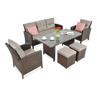 Meble ogrodowe - Zestaw Technorattanowy Ibiza Brown - miniaturka - grafika 1