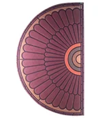 Wycieraczki - Wycieraczka półokrągła, paw, brązowa - miniaturka - grafika 1