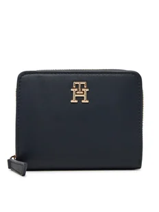Tommy Hilfiger Mały Portfel Damski Th Logotape Med Za AW0AW17408 Granatowy - Portfele - miniaturka - grafika 1