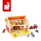 Zabawy w naśladowanie dorosłych - Drewniana farma z otwieranym dachem i figurkami 2+ Janod - miniaturka - grafika 1