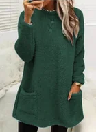 Bluzy damskie - Bluza miś długa z kieszeniami - Attirra - miniaturka - grafika 1