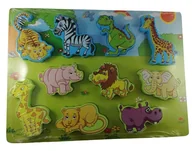 Puzzle - Drewniane puzzle edukacyjne zwierzątka Afryka układanka łamigłówka - miniaturka - grafika 1