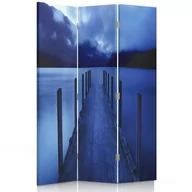 Parawany - Parawan dwustronny obrotowy FEEBY, Pomost Pejzaż Niebieski 110x170 - miniaturka - grafika 1