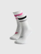 Skarpetki dla dzieci - 4F Skarpetki długie (2-pack) dziewczęce - multikolor 38-40 - miniaturka - grafika 1