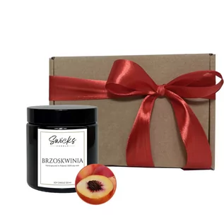 Świece - Swicks, Zestaw prezentowy Świeca sojowa, zapach Brzoskwinia, w pudełku, 120 ml - grafika 1