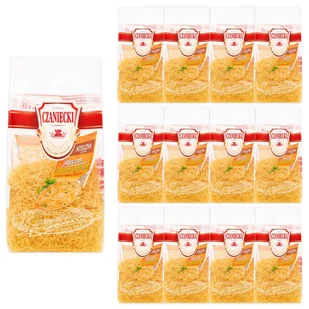 Czaniecki Amber Durum Makaron jajeczny niteczka extra 250 g x 12 sztuk - Makaron - miniaturka - grafika 1