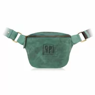 Nerki - SASZETKA DAMSKA SKÓRZANA NERKA W STYLU VINTAGE ZIELONA PAOLO PERUZZI T-97-HGR - miniaturka - grafika 1