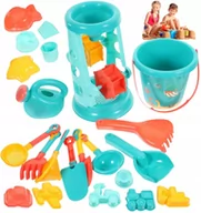 Zabawki do piasku - ZABAWKI DO PIASKU NA PLAŻE FOREMKI WIADERKO ŁOPATKA KONEWKA ZESTAW XXL - miniaturka - grafika 1