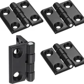 Zawiasy, okucia i inne akcesoria - 4-częściowe składane płaskie zawiasy z otworami na zawiasy, łożyska kulkowe, czarne aluminium, stal nierdzewna, do stosowania na zewnątrz, bardzo wyt - miniaturka - grafika 1