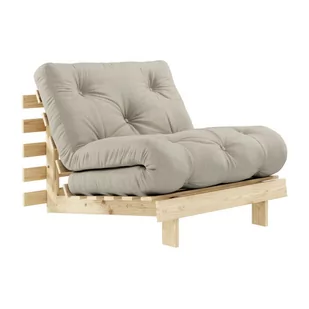 Fotel rozkładany z beżowym lnianym pokryciem Karup Design Roots Raw/Linen - Fotele - miniaturka - grafika 1