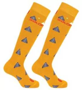 Skarpety Salomon Team JR 2-pack Golden Palm / Fiery Red - Skarpetki i podkolanówki sportowe - miniaturka - grafika 1