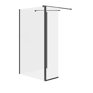 Kabina prysznicowa Cersanit Mille 90x100x30 walk-in z ruchomą ścianką czarna transparentne uniwersalna S601-188 - Kabiny prysznicowe - miniaturka - grafika 1
