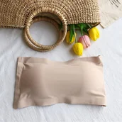 Biustonosze - Bezszwowy biustonosz samonośny - Beżowy Uniwersalny - miniaturka - grafika 1