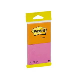 Post-It 3M Bloczek samoprzylepny (6720-PO),76x63,5mm, 2x75 kart., zawieszka, pomarańczowo-różowy 3M-FT510285131 - Etykiety samoprzylepne i bloki etykiet - miniaturka - grafika 3