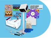 Tablice interaktywne - Zestaw Aktywna Tablica ścianka Roomie Premium + podłoga FlySky GO MAX Premium + pakiety do nauki 6 języków obcych - miniaturka - grafika 1