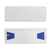 Miotły, szufle, mopy - Mop z mikrofibry biały płaski z zakładkami Economy 40cm do stelaża MERIDA - miniaturka - grafika 1