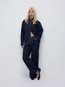 Spodnie damskie - Reserved - Jeansy baggy w prążek - granatowy - miniaturka - grafika 1