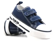 Buty dla dziewczynek - Trampki, tenisówki dziecięce na rzepy - BIG STAR KK374075, granatowe - Big Star - miniaturka - grafika 1
