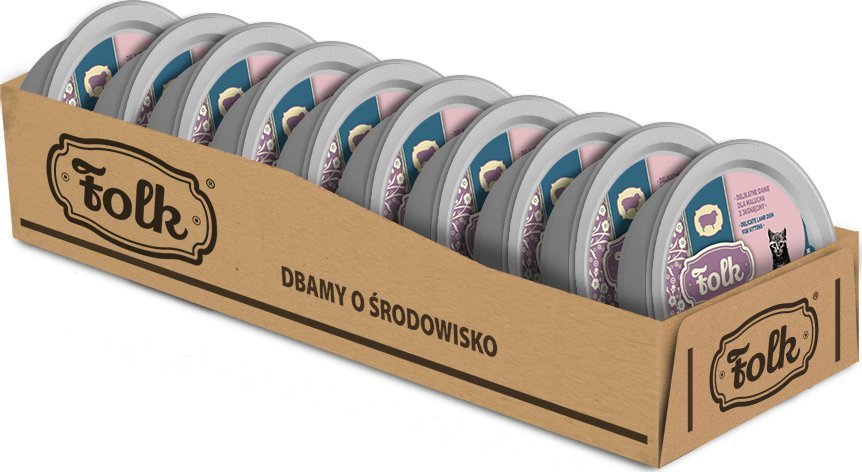 Folk Karma mokra dla kota FOLK Kitten Delikatne danie dla malucha z jagnięciny szalka 10 x 85g