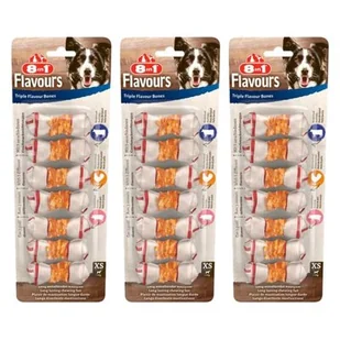 Przysmak dla psa 8IN1 Triple Flavour Bones XS (21 szt.) 3 x 98 g - Przysmaki dla psów - miniaturka - grafika 1