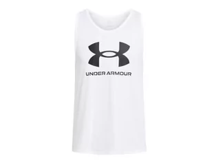 Koszulki sportowe męskie - Under Armour UA Sportstyle Logo Tank, biały/czarny, XL - grafika 1