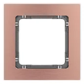 Klawisze i ramki - Karlik Ramka pojedyncza Deco metal - miedź szczotkowana, grafit - miniaturka - grafika 1