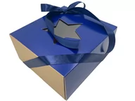 Opakowania i torebki na prezenty - Pudełko Prezentowe Świąteczne Granat Gwiazdka 5szt / Paxit - miniaturka - grafika 1