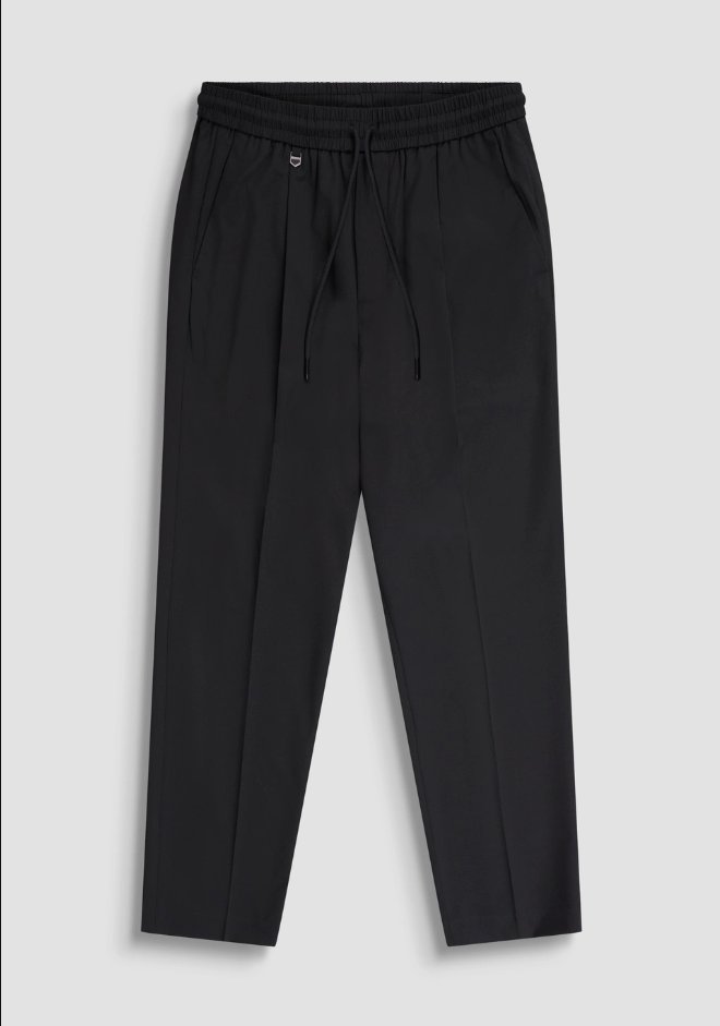 pantalone misto wiskoza męskie czarny