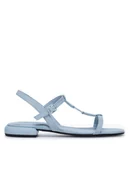 Sandały damskie - Gino Rossi Sandały CHRISTIE-24351 Błękitny - miniaturka - grafika 1