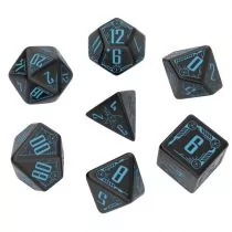 Q-Workshop Komplet kości RPG Galaktyczne - czarno-niebieski 5907699493425 - Akcesoria do gier planszowych - miniaturka - grafika 1