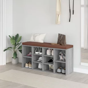 Vidaxl Ławka Z Miejscem Na Buty, Szary Dąb Sonoma, 103X30X48 Cm - Ławki do przedpokoju - miniaturka - grafika 1