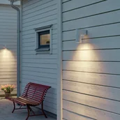 Lampy ogrodowe - Konstsmide Kinkiet zewnętrzny Temi, biały, szerokość 11 cm, aluminium - miniaturka - grafika 1