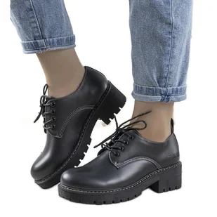 Big Star czarne półbuty damskie Methena - Półbuty damskie - miniaturka - grafika 1