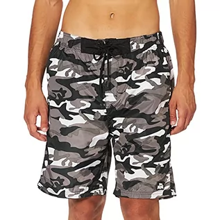 Kąpielówki męskie - Lonsdale London Lonsdale London męskie spodenki plażowe Lothrop Camo Grey S 113949 - grafika 1