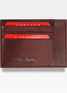 Portfele - Pierre Cardin, Portfel skórzany męski, Cardholder Slim P020, bordowy - miniaturka - grafika 1