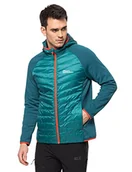 Kurtki męskie - Jack Wolfskin Męska kurtka Routeburn Pro Hybrid, niebieska (Bay Blue), M - miniaturka - grafika 1