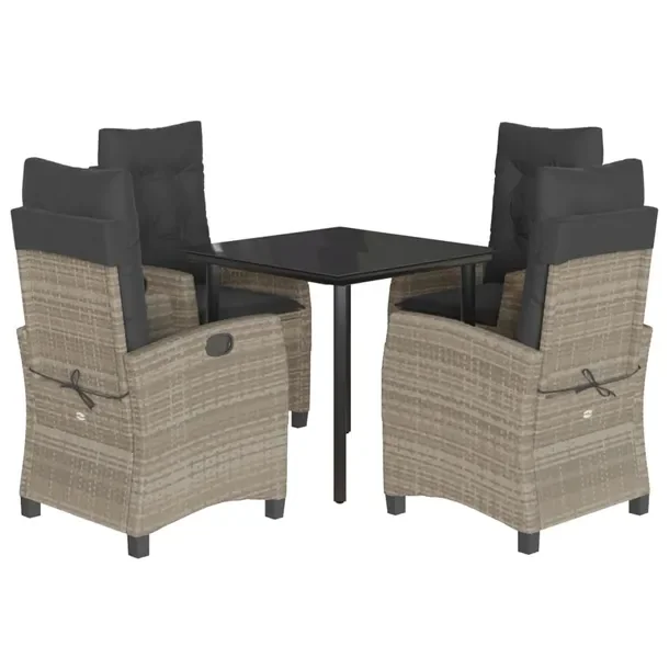 Zestaw Mebli Ogrodowych Rattan PE, Stół 80x80x74 cm, Krzesła 57x66x93 cm