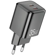 Ładowarki do telefonów - Ładowarka sieciowa AWEI PD65-EU GaN 35W Czarny - miniaturka - grafika 1
