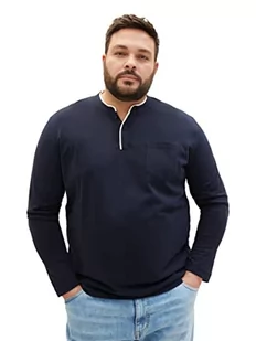 TOM TAILOR Męski T-shirt z długim rękawem, 10668 - Sky Captain Blue, 3XL - Koszulki męskie - miniaturka - grafika 1