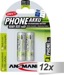 Ansmann Akumulator Phone AA / R6 800mAh 24 szt. - Ładowarki i akumulatory - miniaturka - grafika 1