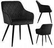 Krzesła - ExitoDesign Krzesło tapicerowane Milton velvet black EXUDC8266BK77 - miniaturka - grafika 1