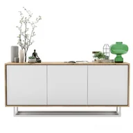 Komody - Komoda Do Salonu, Loft, Apollo, 168X35X72 Cm, Dąb Wotan, Biel, Mat - miniaturka - grafika 1