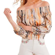 Bluzki damskie - Bluzka damska Desigual Savanna hiszpanka crop top-XL - miniaturka - grafika 1