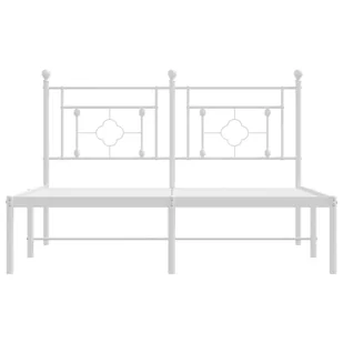 Metalowa rama łóżka z wezgłowiem, biała, 135x190 cm Lumarko! - Łóżka - miniaturka - grafika 6